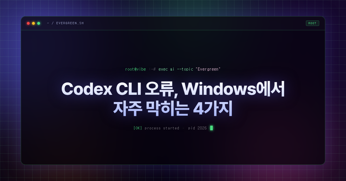 Codex CLI 오류, Windows에서 자주 막히는 4가지