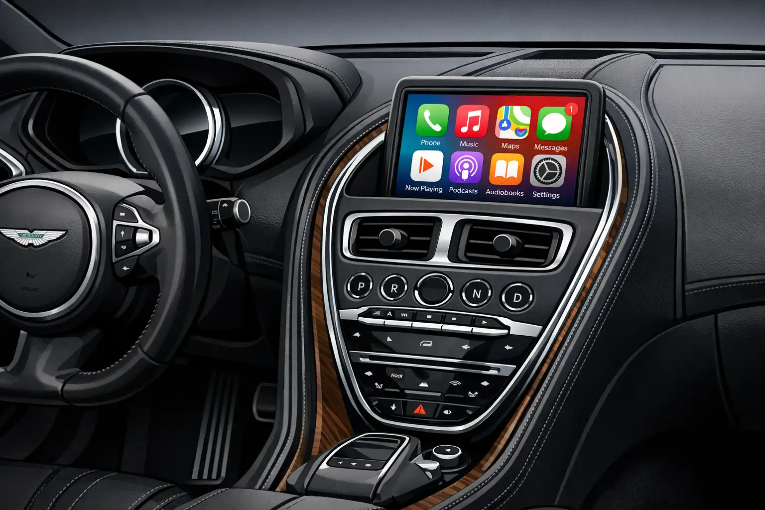 Console centrale Aston Martin DB11 2018 avec pavé tactile