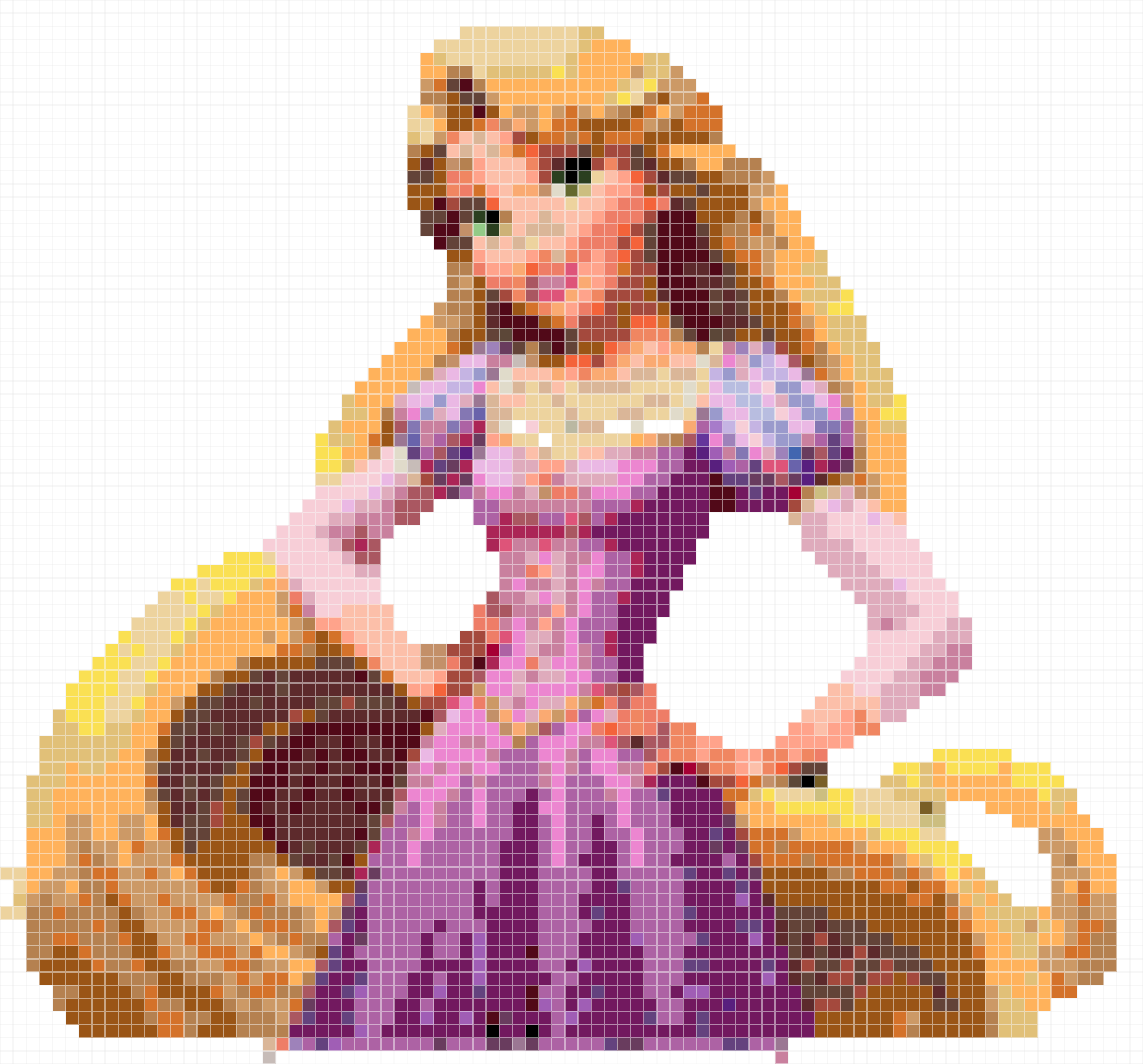 DIY Rapunzel Princess Perler Beads Template