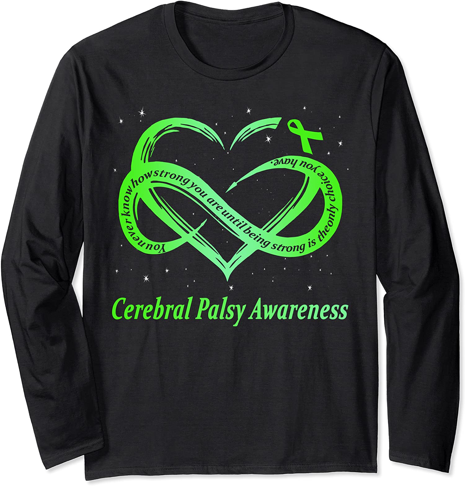 Cerebral Palsy Warrior CP Awareness Heart Gift Long Sleeve T-Shirt