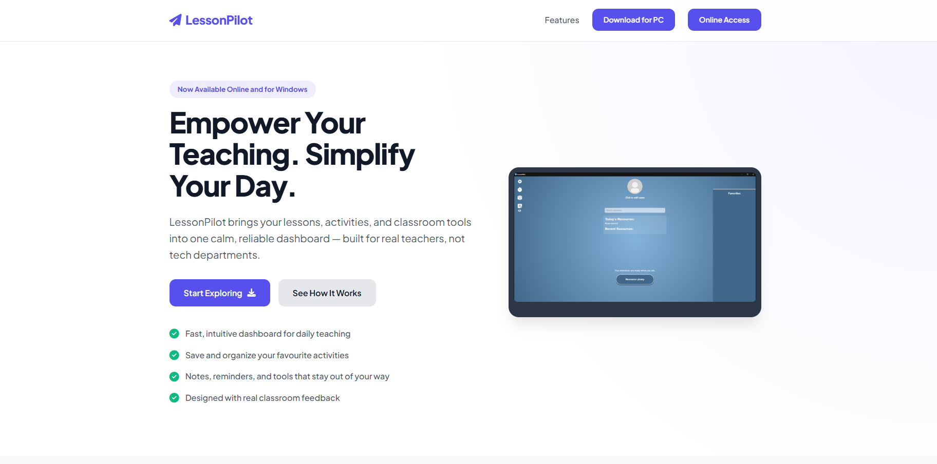 LessonPilot teacher organization app