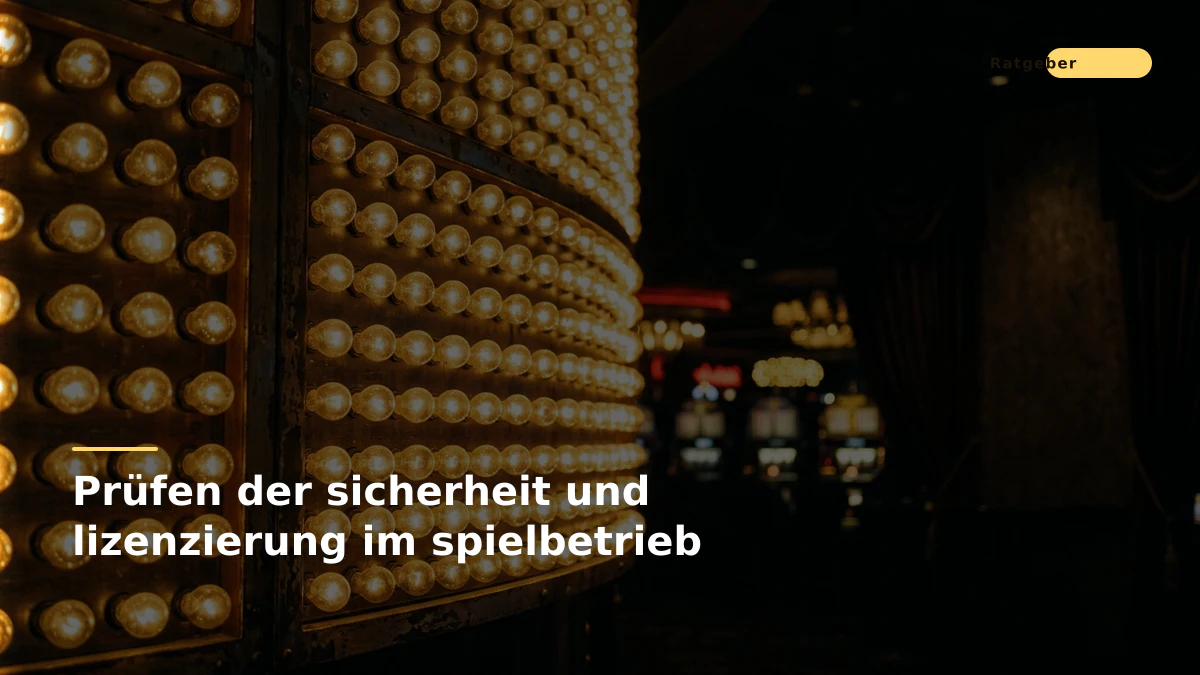Prüfen der sicherheit und lizenzierung im spielbetrieb