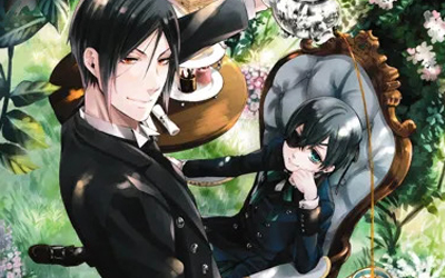 Ciel and Sebastian having tea.