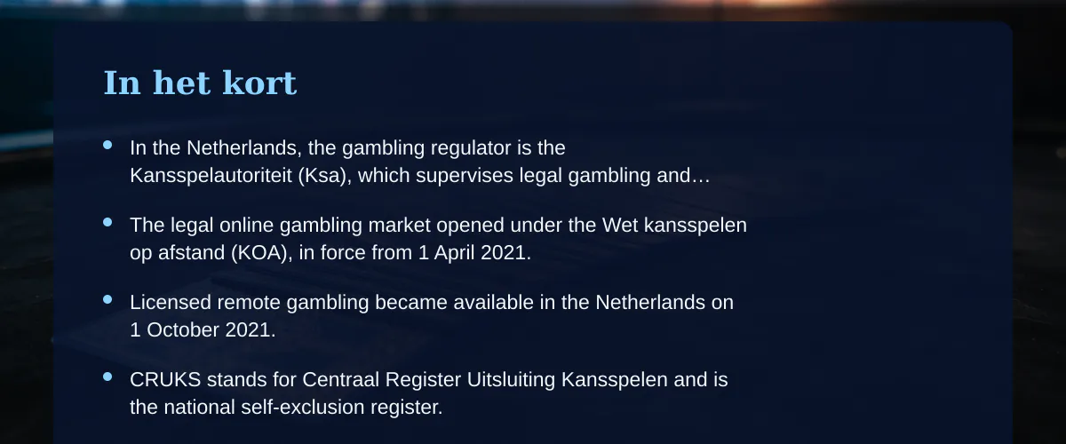 Verbod casino uitleg — In het kort
