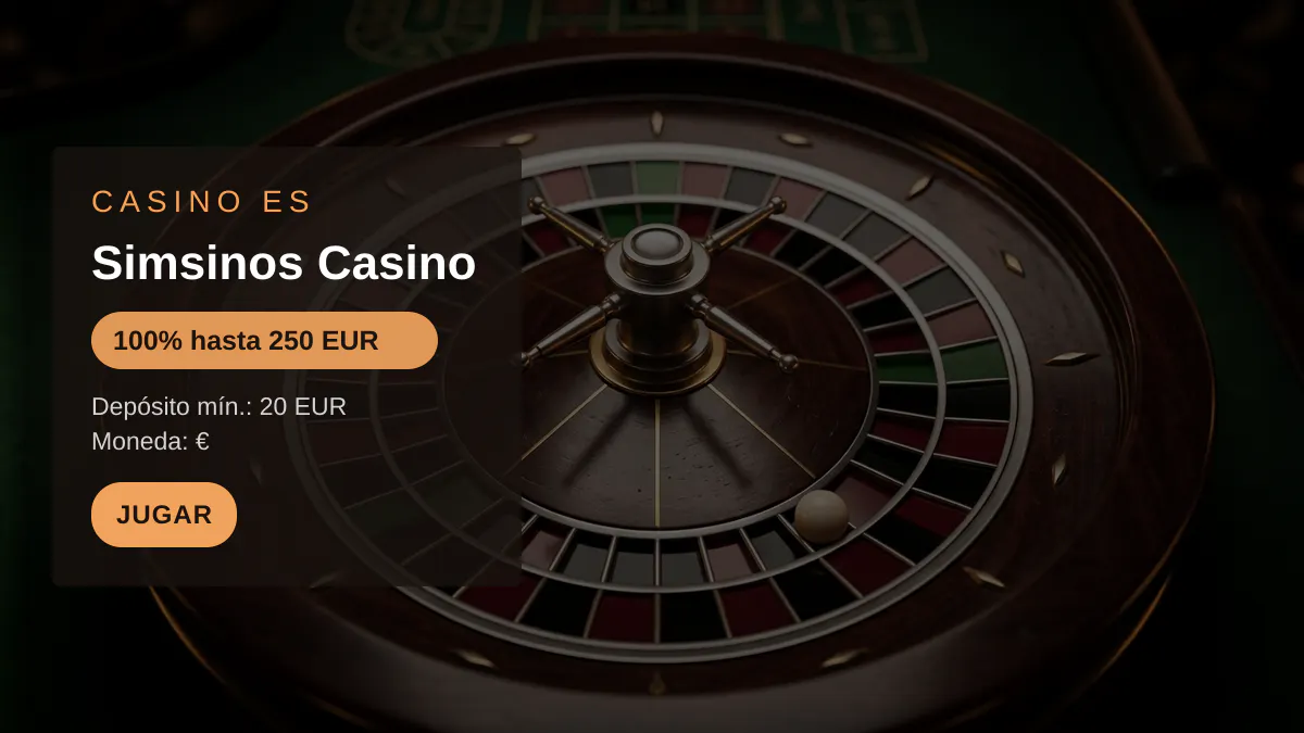 Simsinos Casino &mdash; bono de bienvenida 100% hasta 250 EUR + 20 FS, pagos: Visa, Mastercard, Skrill, Neteller, Paysafecard