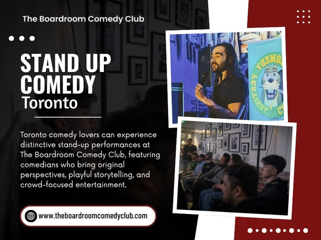 A Stand up comedy Toronto night is therefore not only about prepared material. It is about what happens when that material meets a particular group of people on a particular night.

The Boardroom Comedy Club Toronto
Address:1350 St Clair Ave W, Toronto, ON M6E 1C4, Canada
Phone: +14168348654

Find us on Google Map: https://maps.app.goo.gl/vtnh9Yb8t34dWcRn7

Read Our Blog:
https://boardroomcomedyclub.wixsite.com/boardroomcomedyclub/post/comedy-show-toronto
https://theboardroomcomedyclub.mystrikingly.com/blog/comedy-club-toronto
https://theboardroomcomedyclub.weebly.com/blog/stand-up-comedy-toronto

More Links:
https://c8ke.me/theboardroomcomedyclub
https://issuu.com/theboardroomcomedyclub
https://www.zumvu.com/theboardroomcomedyclub/