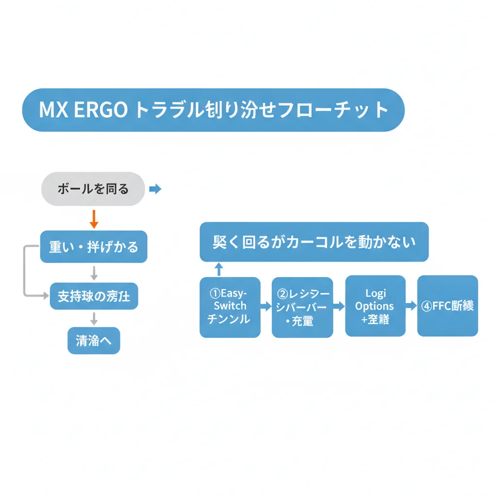 MX ERGOが突然動かない・ボールが引っかかる｜症状別の原因と直し方 – 画像3