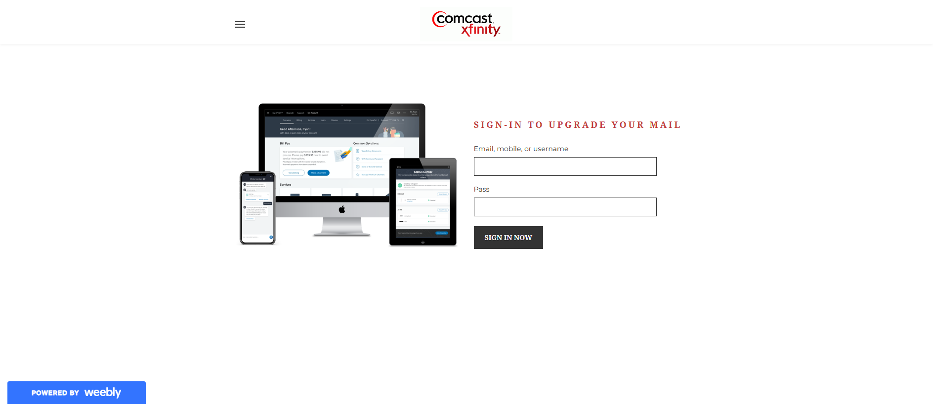 Stored capture of xfinitycomhelp.weebly.com