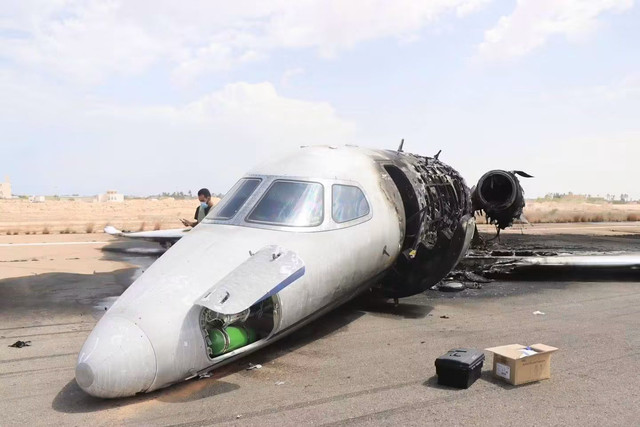 A private jet crashes at the Misrata airport in Libya.