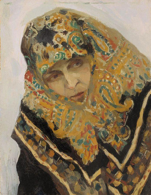 Женщина в узорном платке 1901 1905