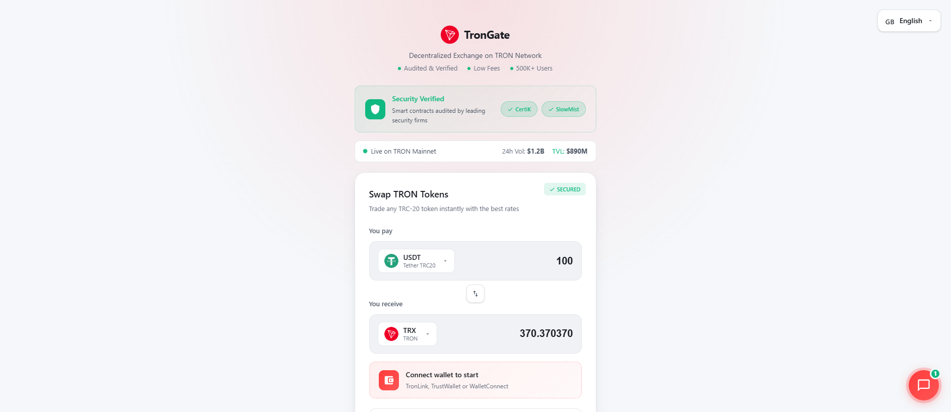 Screenshot of trongate.app