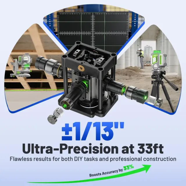 Huepar ZK04CG-LR300 - green laser lines 360 degrees - brightness test MeasureJudge