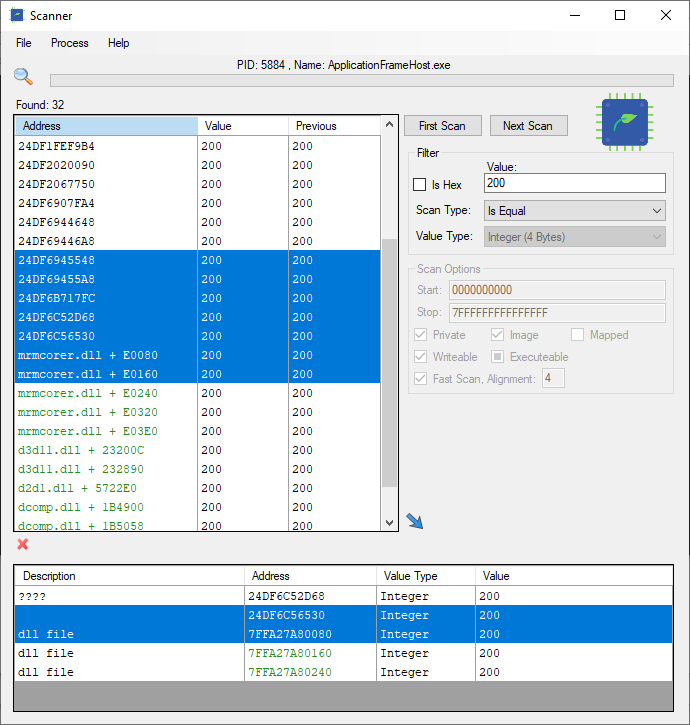 Scanner-Scan-Values