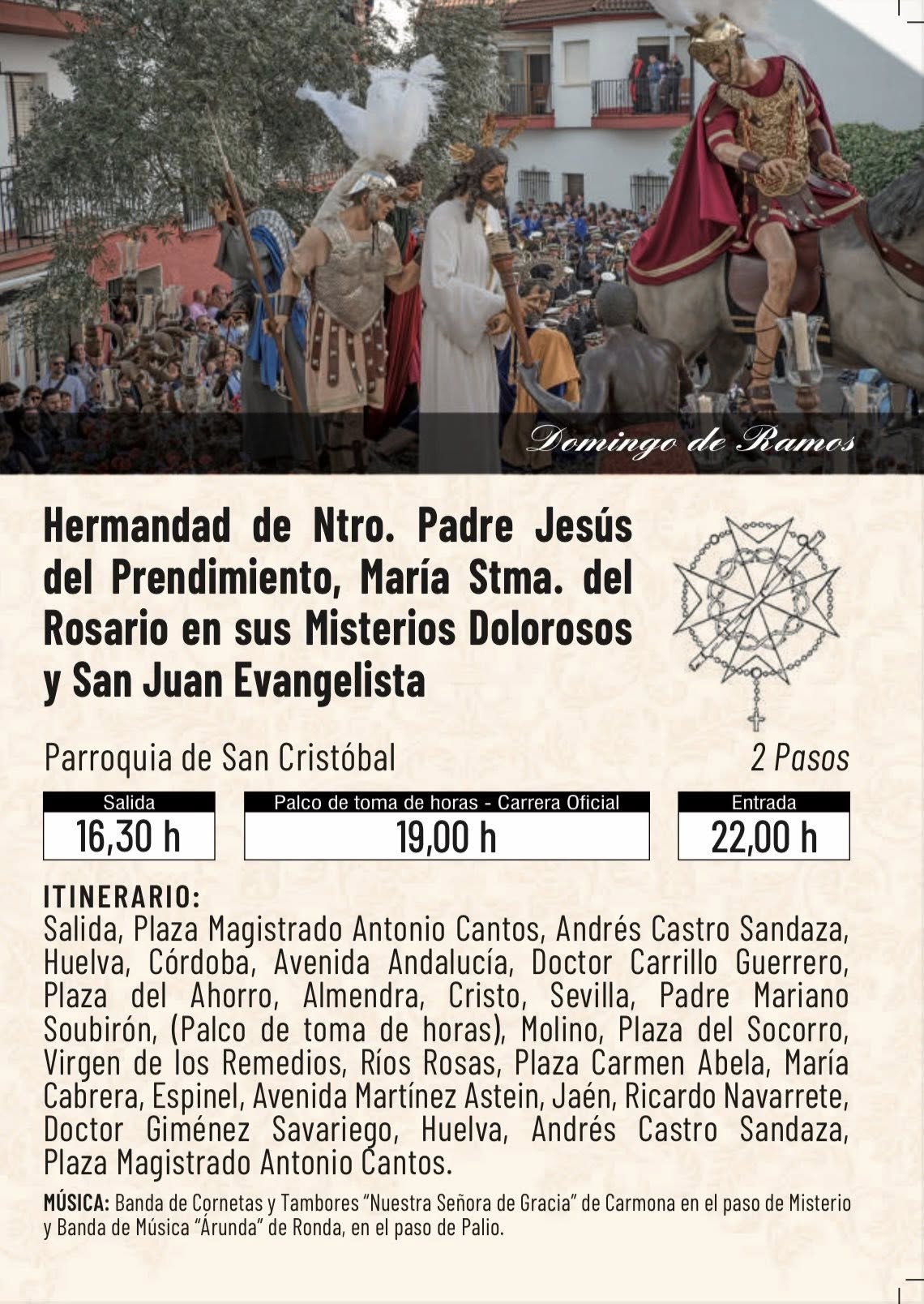Horarios e Itinerarios de las Procesiones de la Semana Santa de Ronda ...