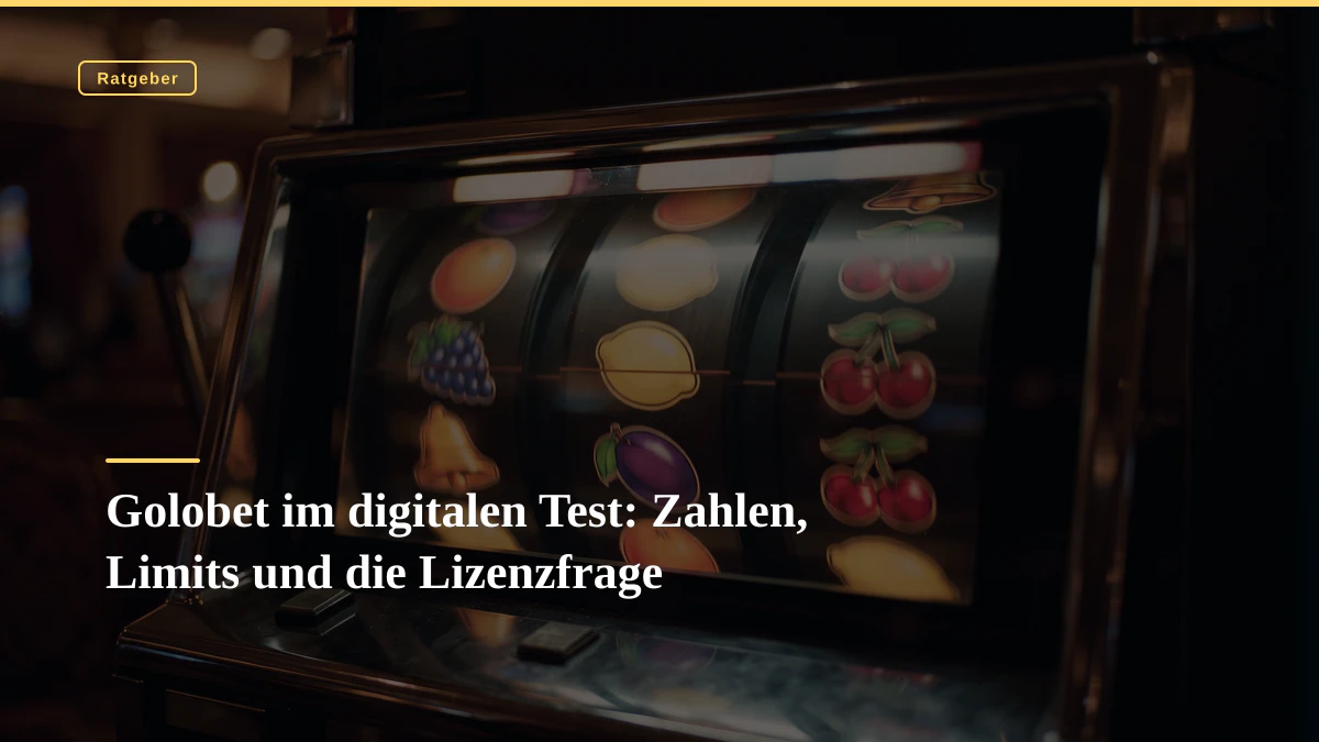 Golobet im digitalen Test: Zahlen, Limits und die Lizenzfrage