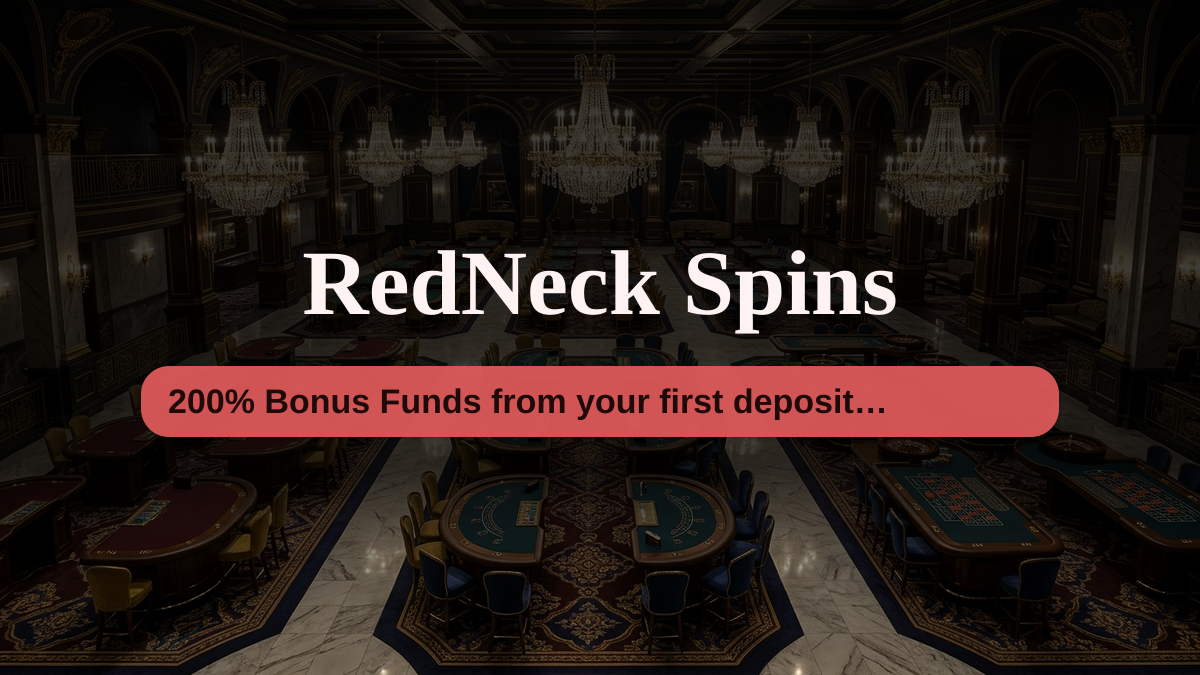 RedNeck Spins casino — welcome bonus 200% Bonus Funds from your first deposit of ov, payments: Visa, Mastercard, PayPal, Skrill, Neteller