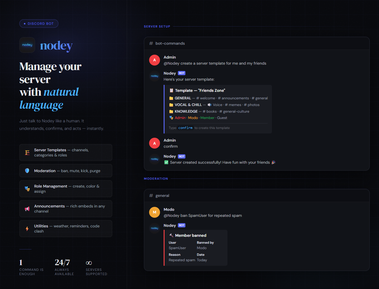 Server setup & moderation