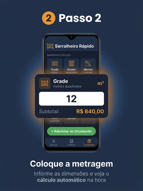 Passo 2 — Coloque a metragem