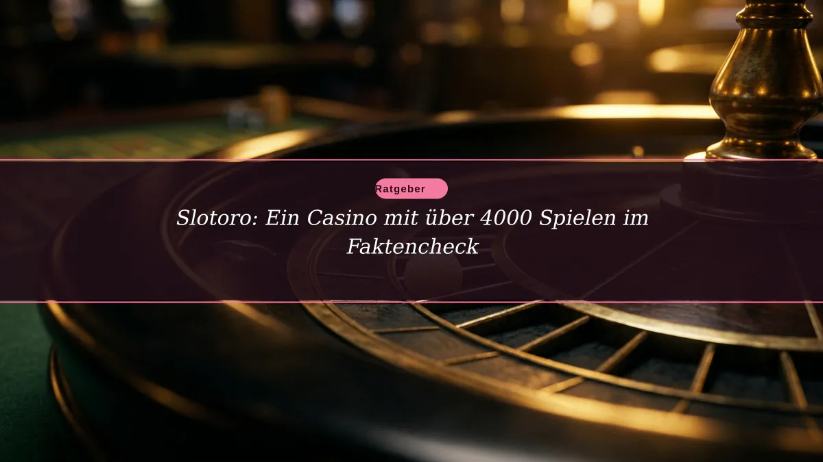 Slotoro: Ein Casino mit über 4000 Spielen im Faktencheck