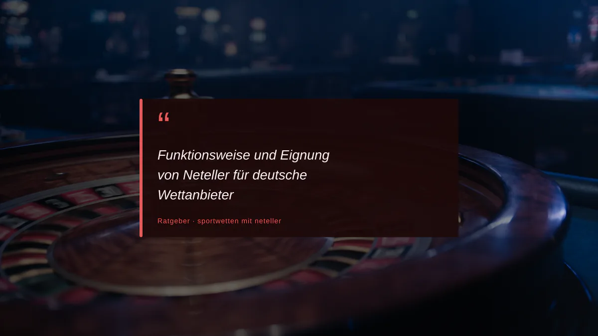 Funktionsweise und Eignung von Neteller für deutsche Wettanbieter