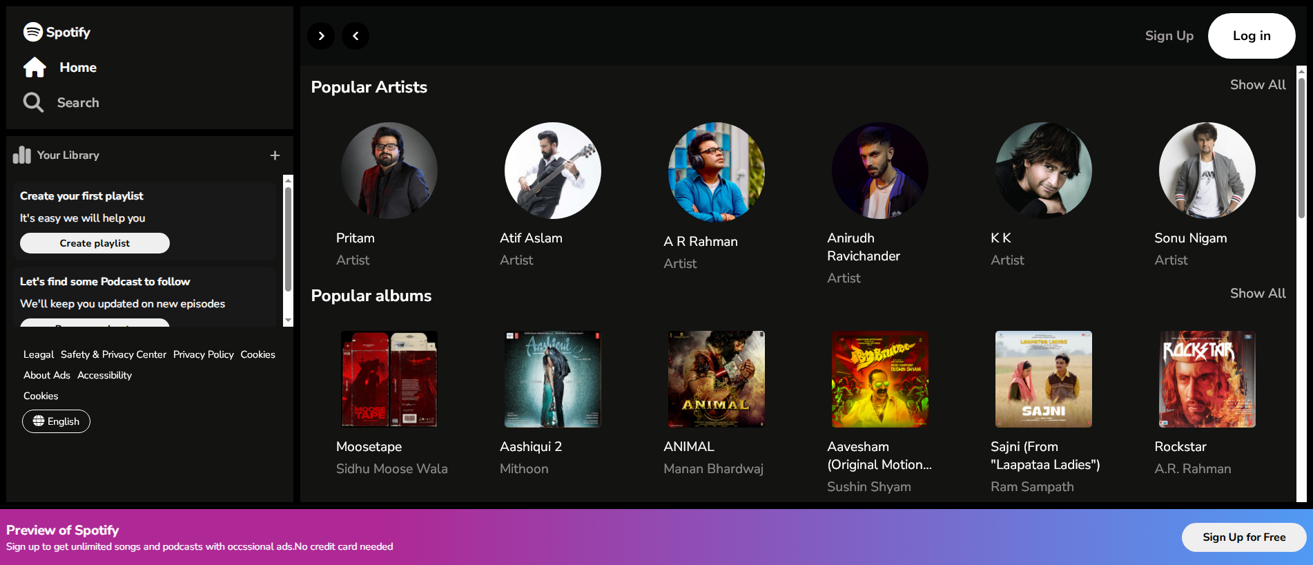 Stored capture of spotify-clone-asw.netlify.app