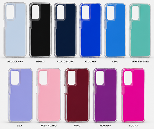 Funda acrílico+goma multicolor