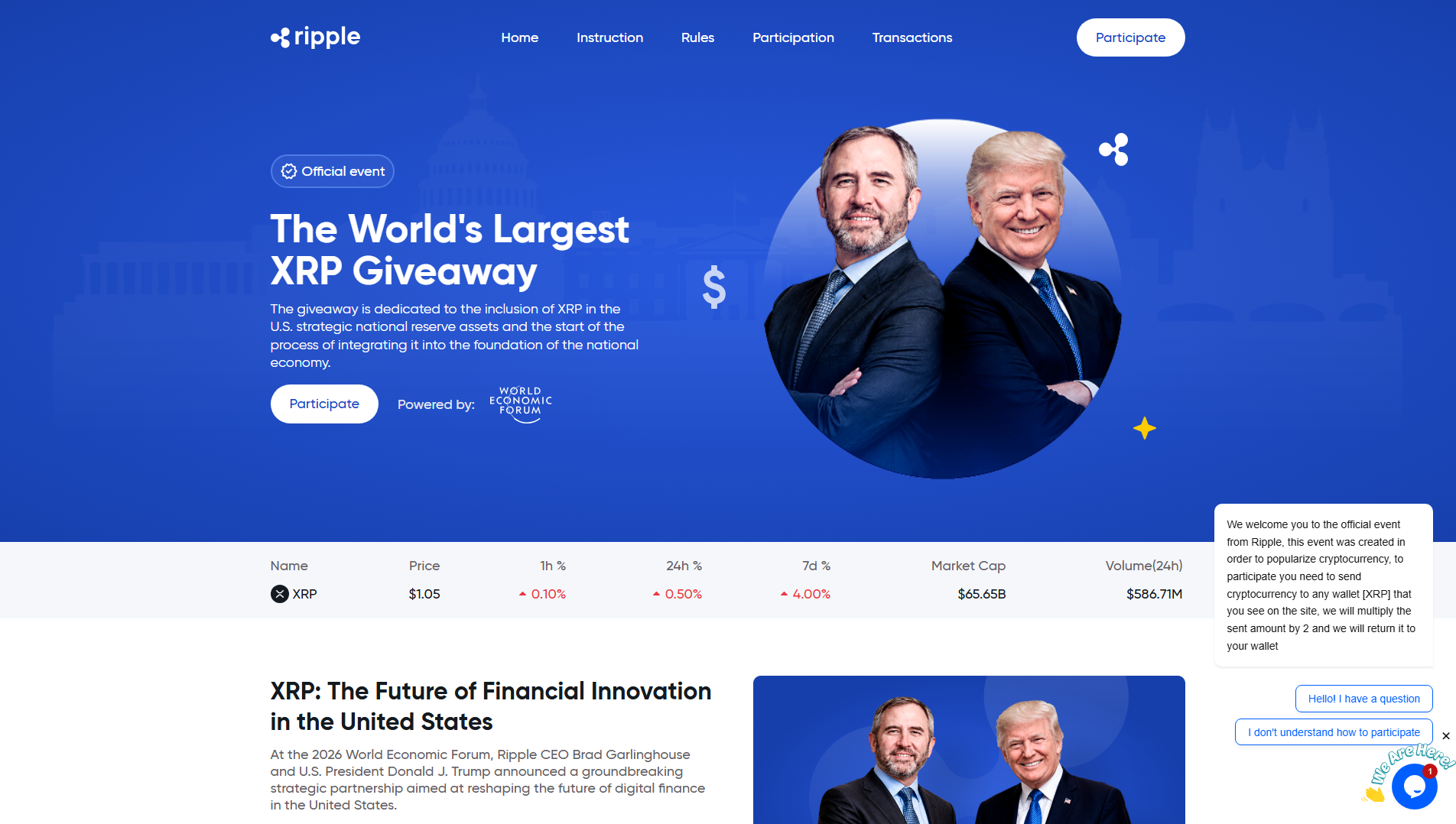 Stored capture of trumpxrp.net