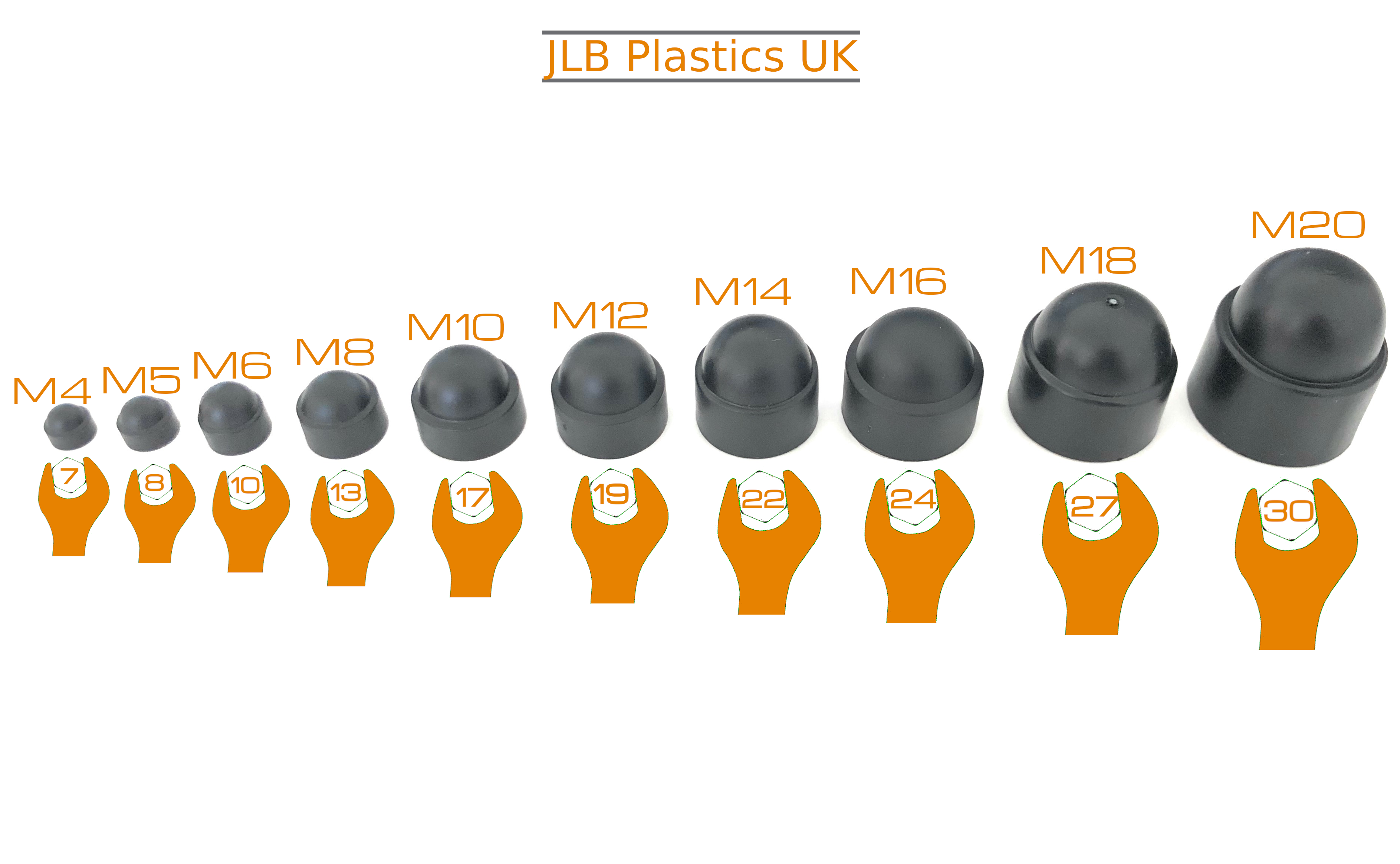 JLB Plastics UK - Nut Cap Spanner Sizes