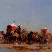 Alberto-Pasini-Caravan-In-The-Desert
