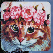 Алмазна вишивка 30 х 30 см на підрамнику Весняний котик (арт. TN1188)