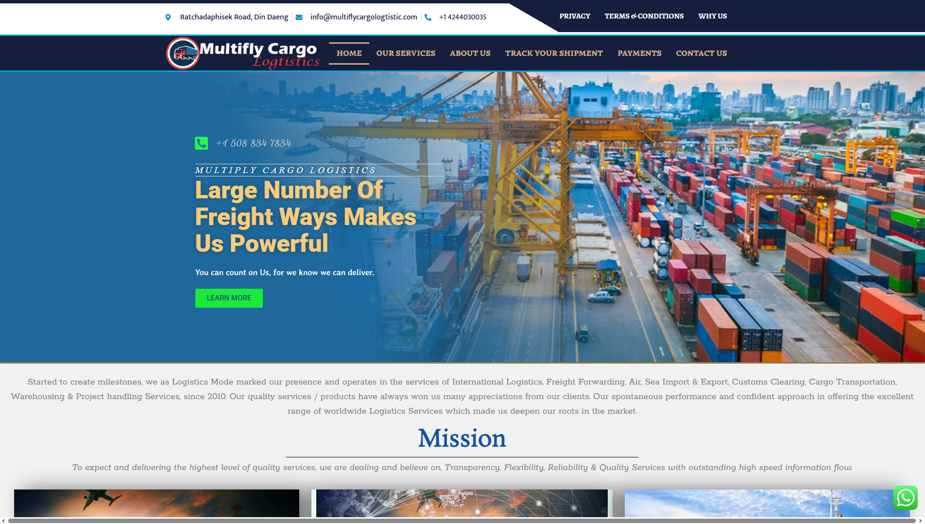 Forensic screenshot of multiflycargologistic.com showing the phishing page layout