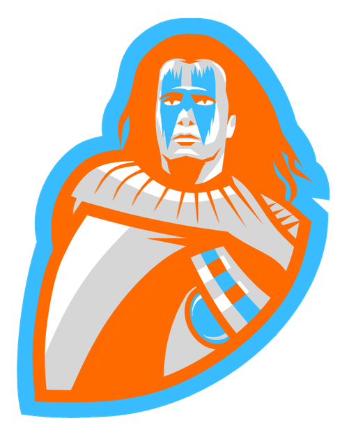 Combined aspects of characters from Highlander and Braveheart to create this graphic. Blue paint on the face is shaped in an H for Halifax.
