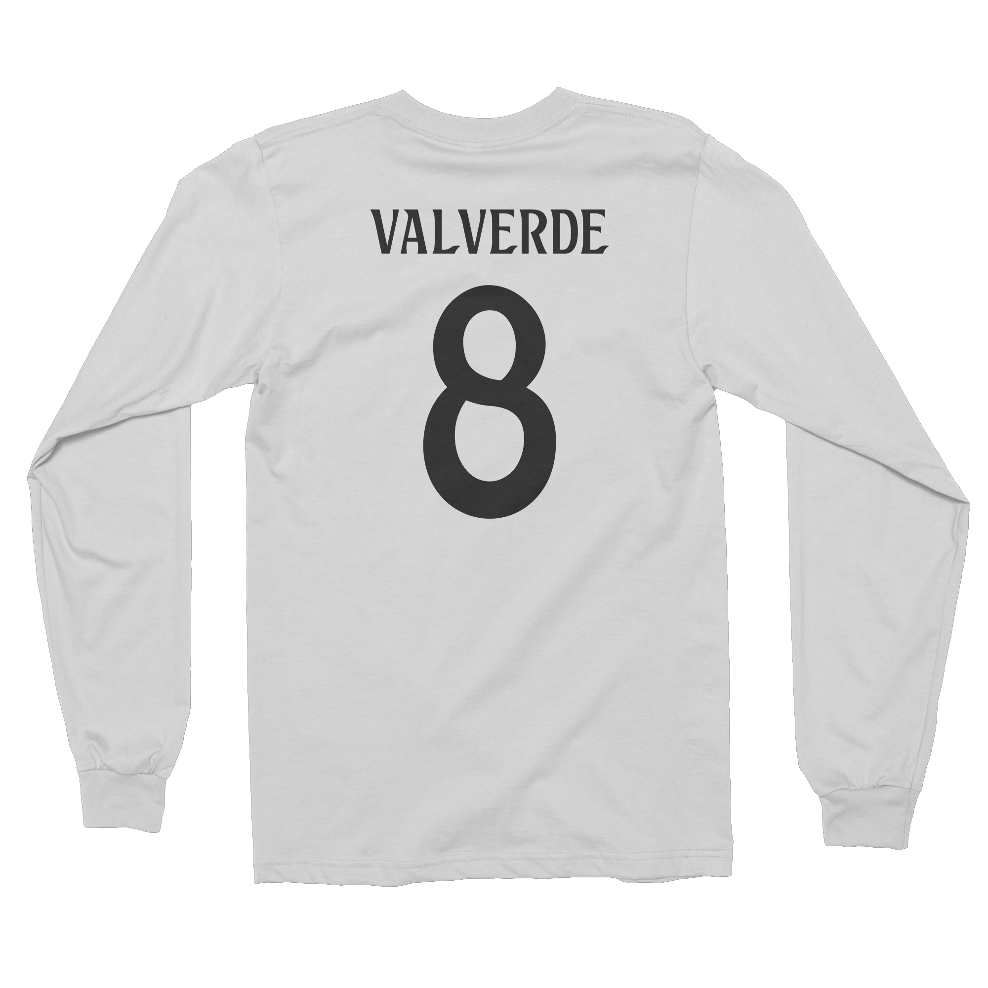 Madrid Soccer Star Valverde 8 Jersey Style Fans Long Sleeve Tshirt