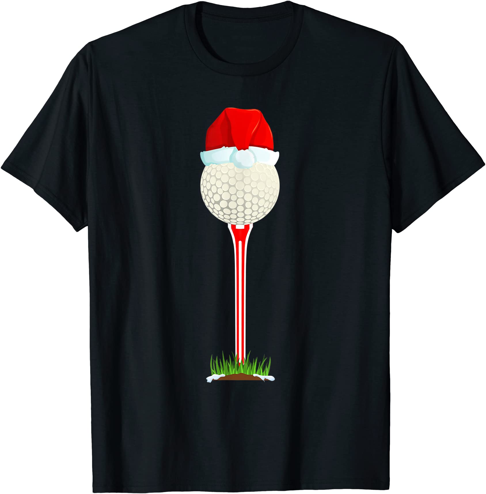 Funny Golfing Christmas Golf Ball Santa Hat Xmas Spor Unisex T-Shirt