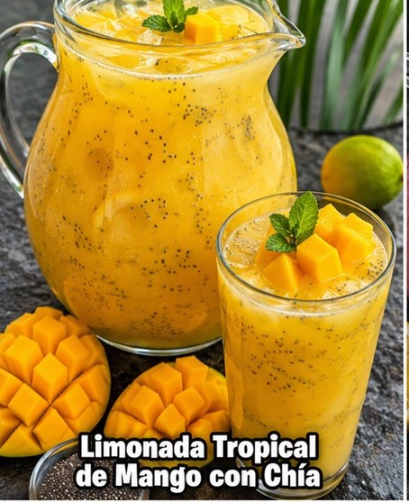 Limonada de mango con chía