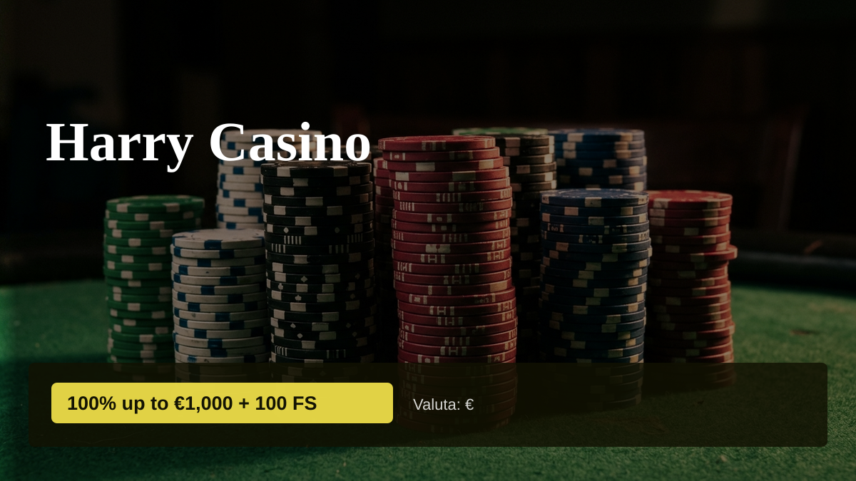 Harry Casino � welkomstbonus 100% up to �1,000 + 100 FS, betalingen: Visa, Mastercard, iDEAL, Apple Pay, Google Pay