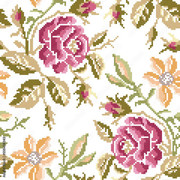 Cross Stitch Roses Seamless Pattern Stock Vector Adobe Stock