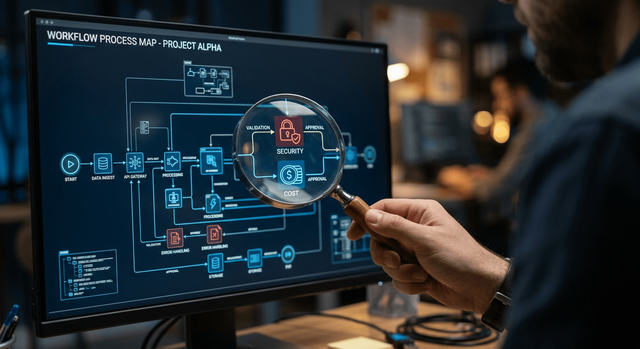 Inspecting workflow for security and cost