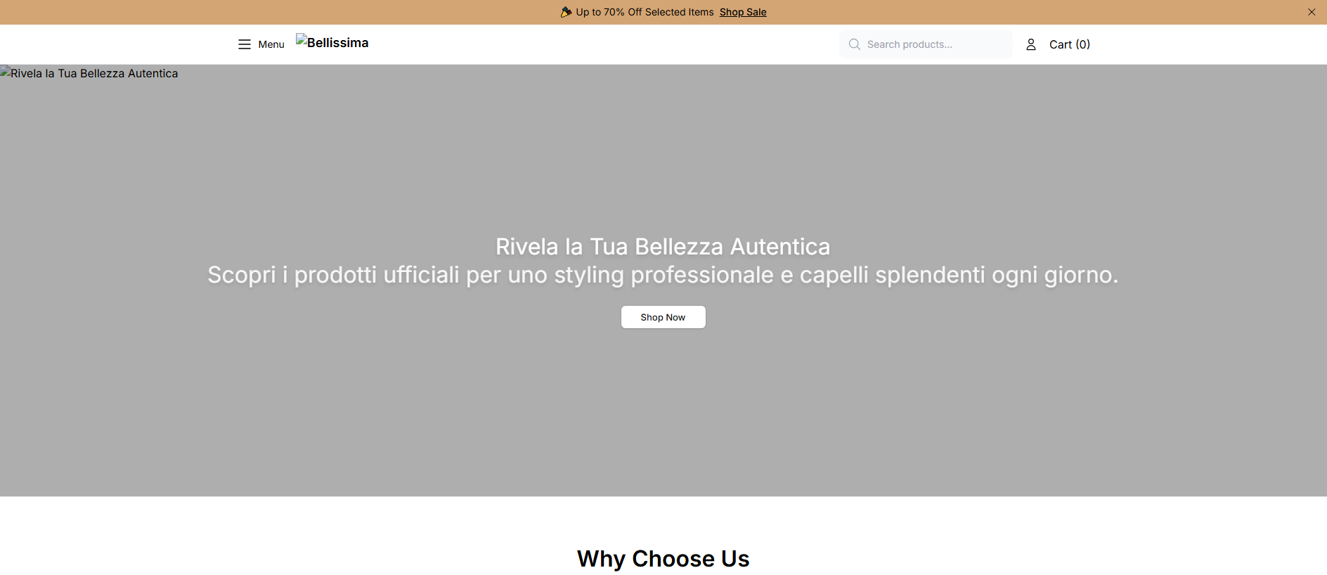 Stored capture of bellissimastyle.shop