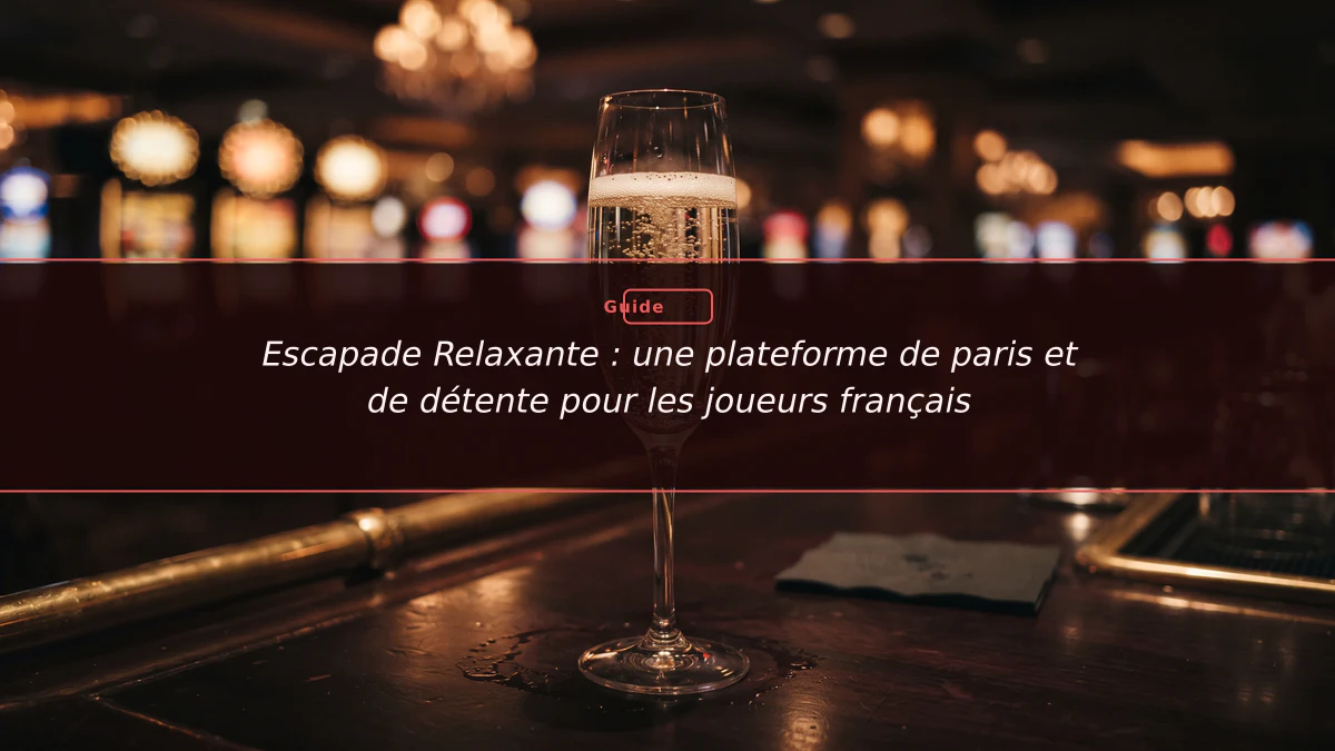 Escapade Relaxante : une plateforme de paris et de détente pour les joueurs français