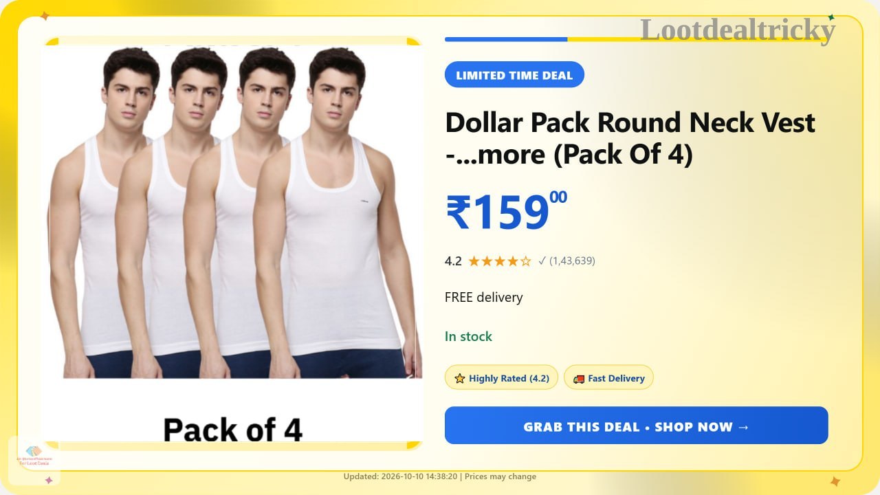   grab Dollar Vest – Just ₹159 | Limited Time Loot Offer