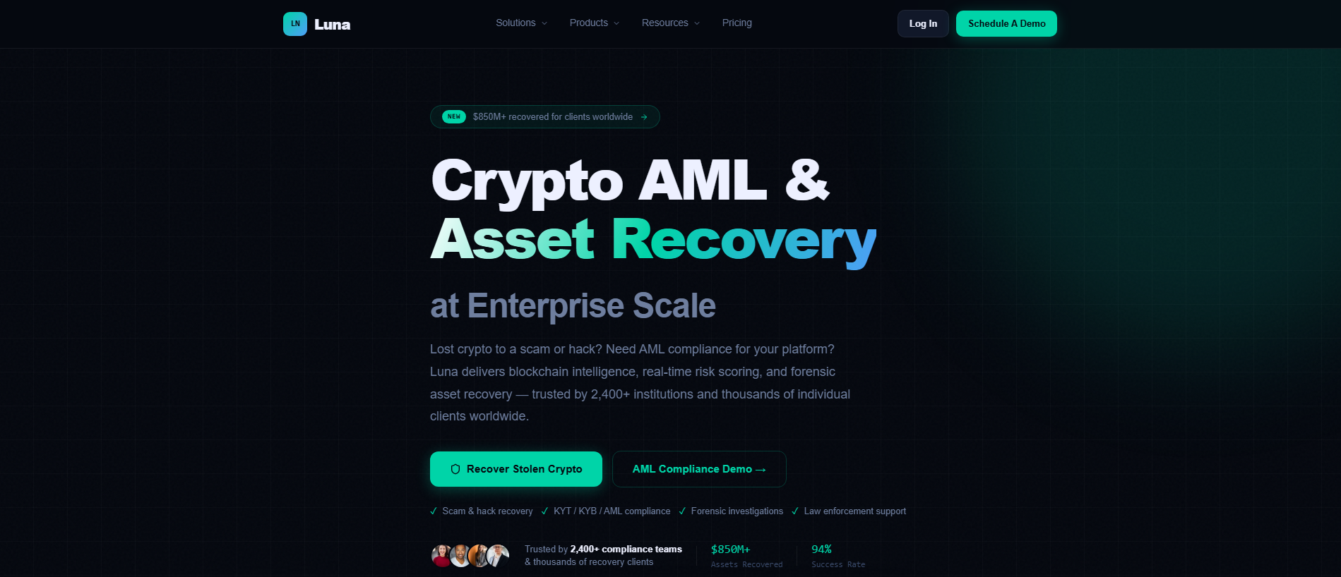Screenshot of lunaais.com