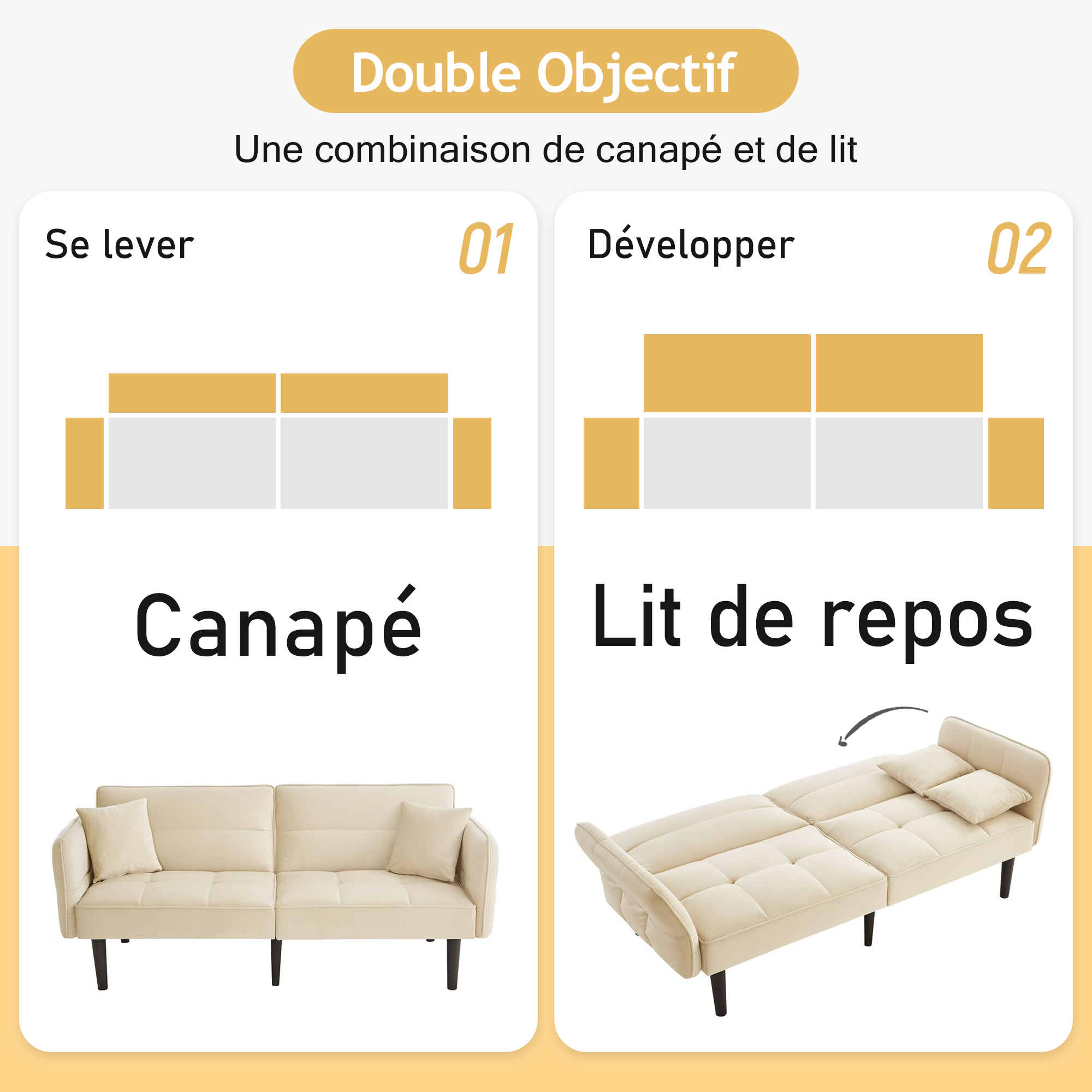 Canapé-lit Beige