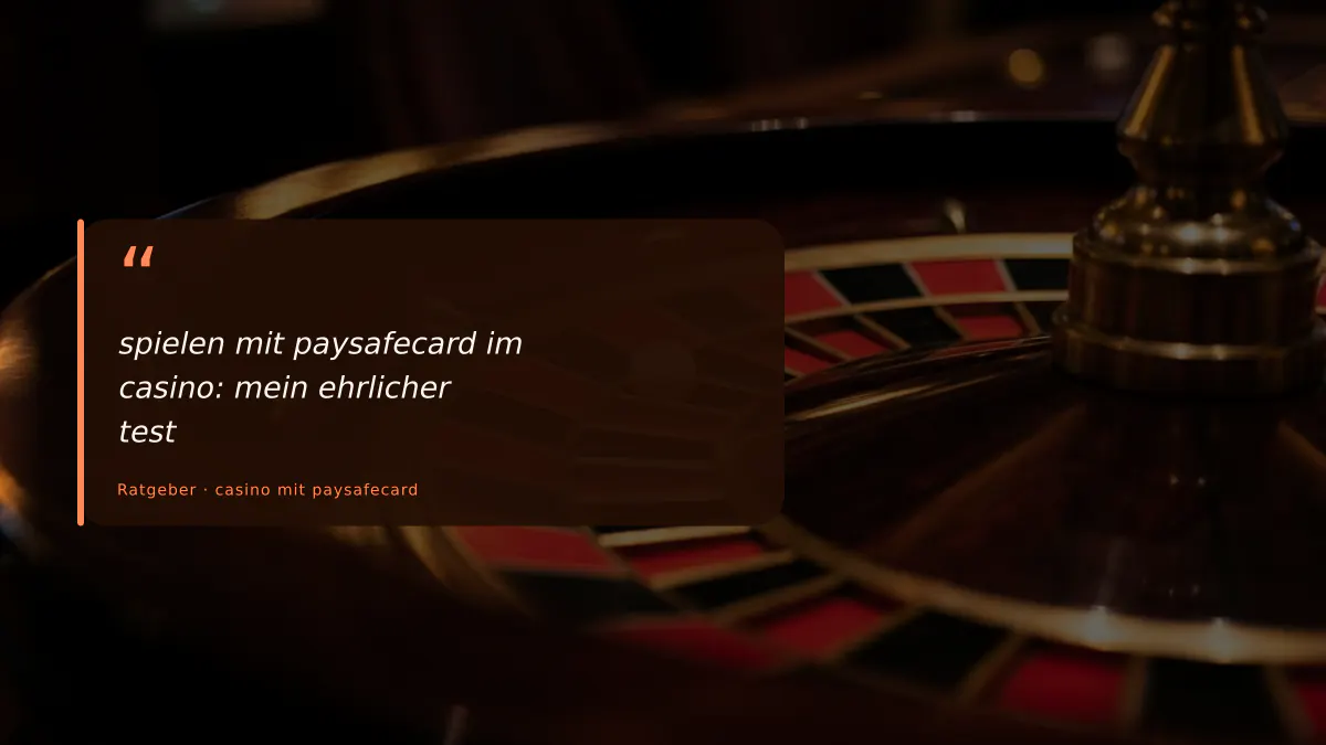 spielen mit paysafecard im casino: mein ehrlicher test