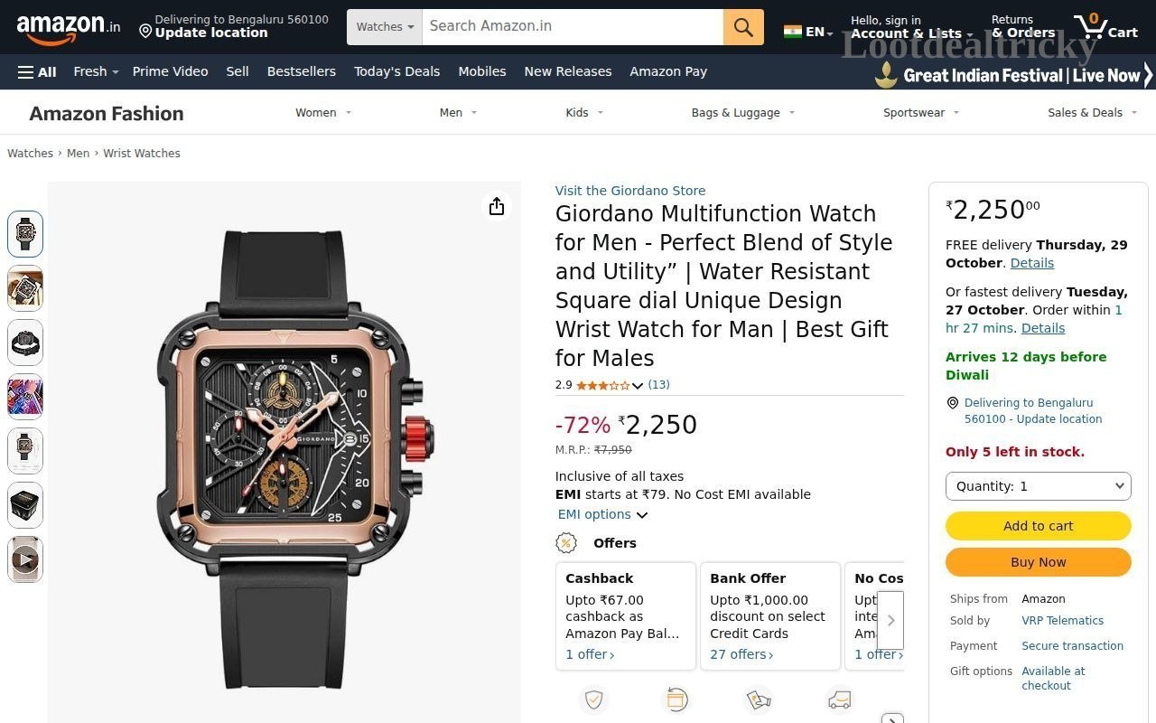 Giordano Multifunction Watch – Just ₹2250 | Top Unbeatable Deal Giordano Multifunction Watch – Just ₹2250 | Top Unbeatable Deal