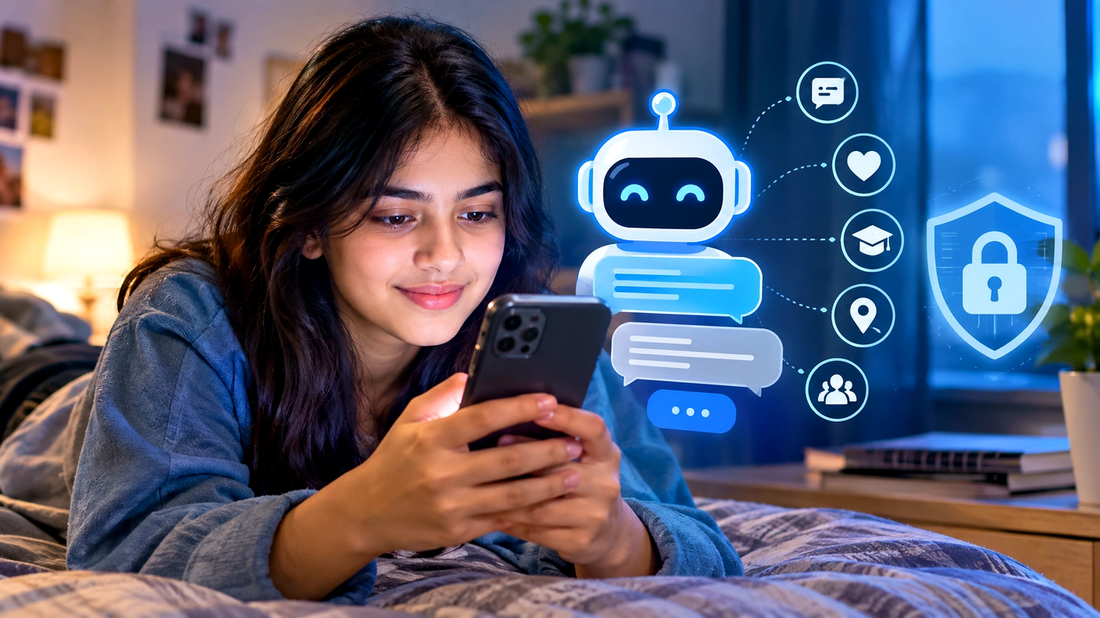 भारत में 37% जेन जेड AI से साझा कर रहे निजी बातें: रिपोर्ट - A Woman Laying On A Bed Looking At A Smart Phone