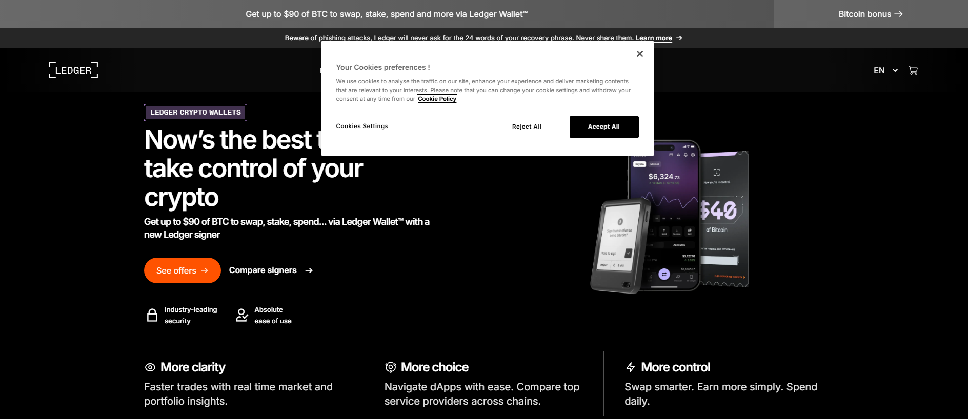 Forensic screenshot of [REDACTED]-wallet.io showing the phishing page layout