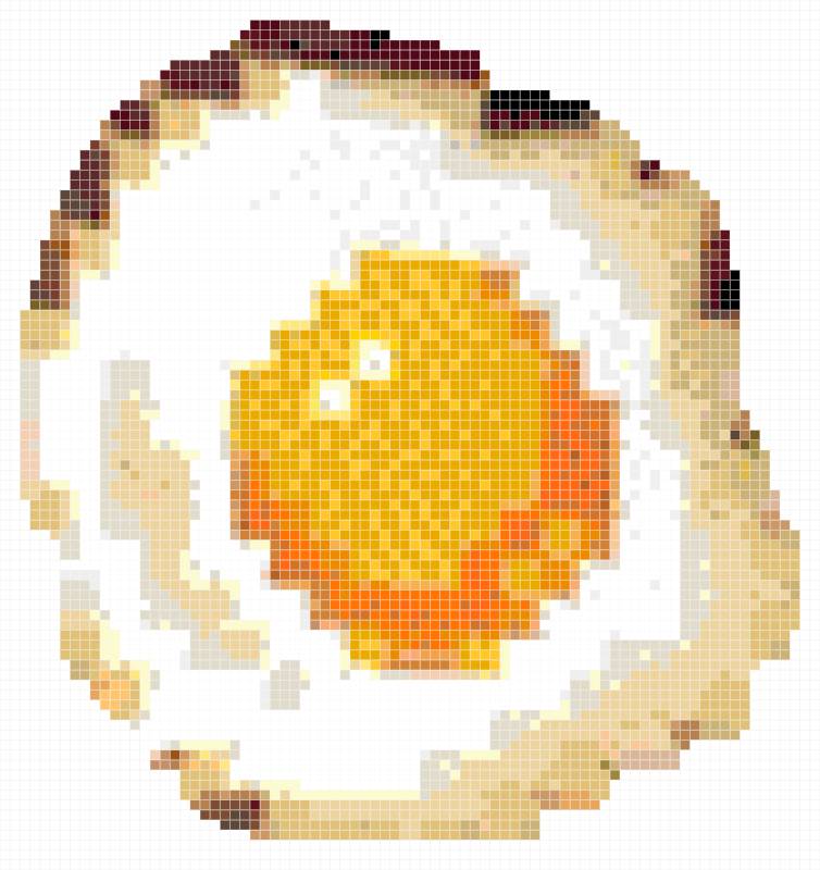 Fried Egg Pixel Art Perler Bead Pattern | Cute