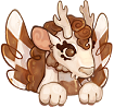 A cream and coffee colored Imp peeks out from the forum signature, with its front paws out in front of it