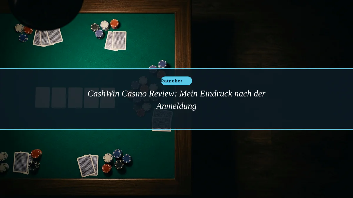 CashWin Casino Review: Mein Eindruck nach der Anmeldung